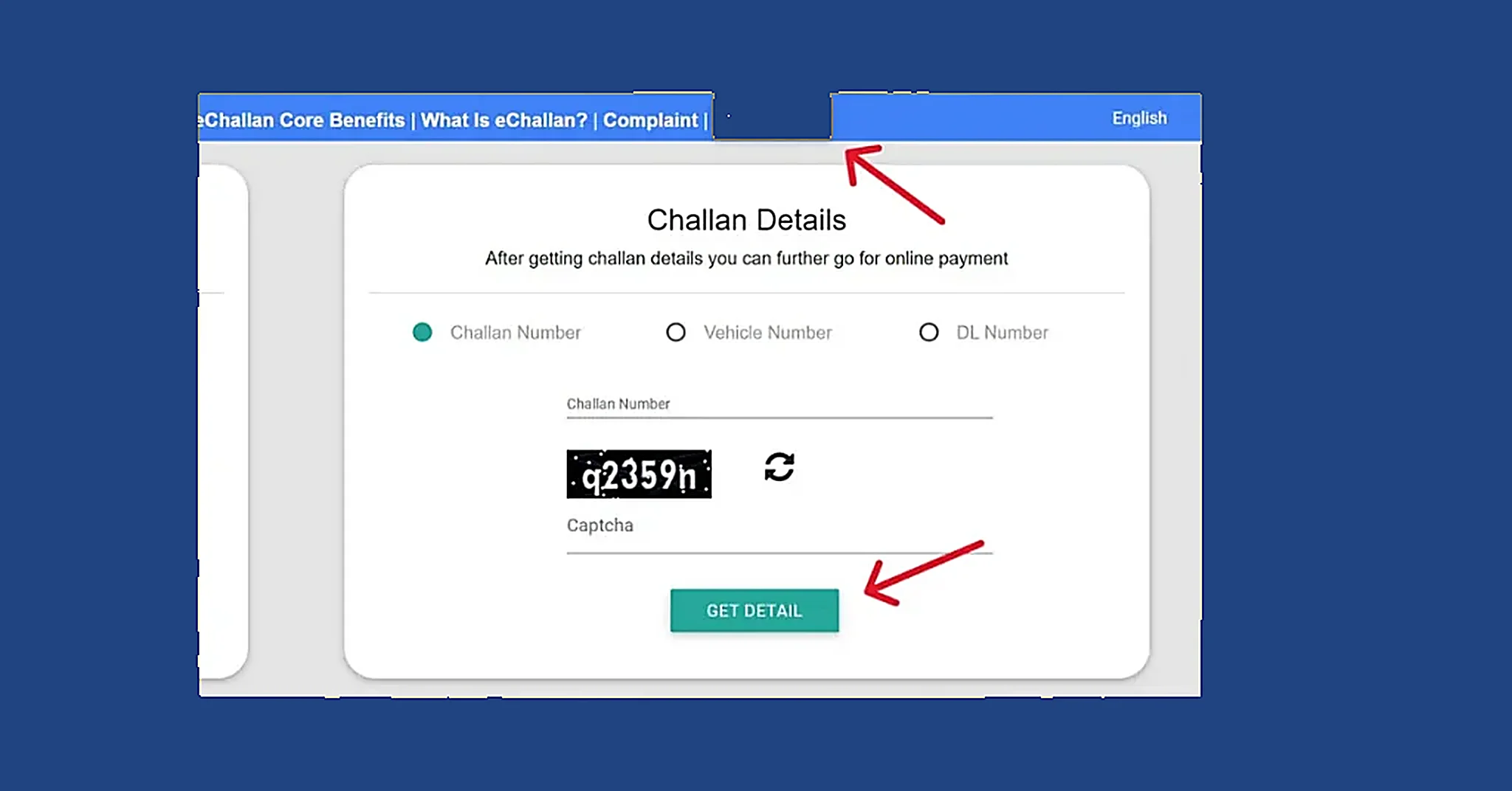 how to pay e challan